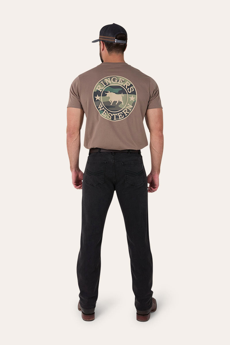 Muster Mens Slim Straight Fit Mid Rise Jeans