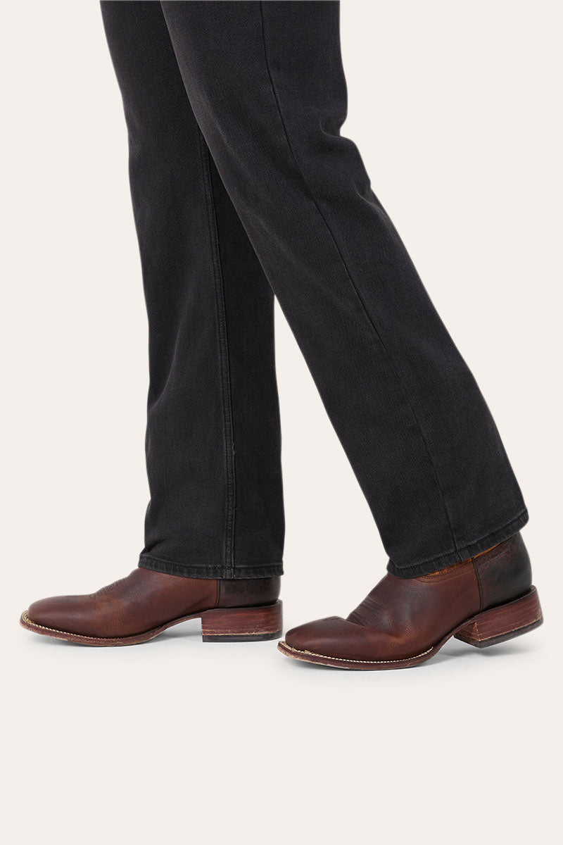 Muster Mens Slim Straight Fit Mid Rise Jeans
