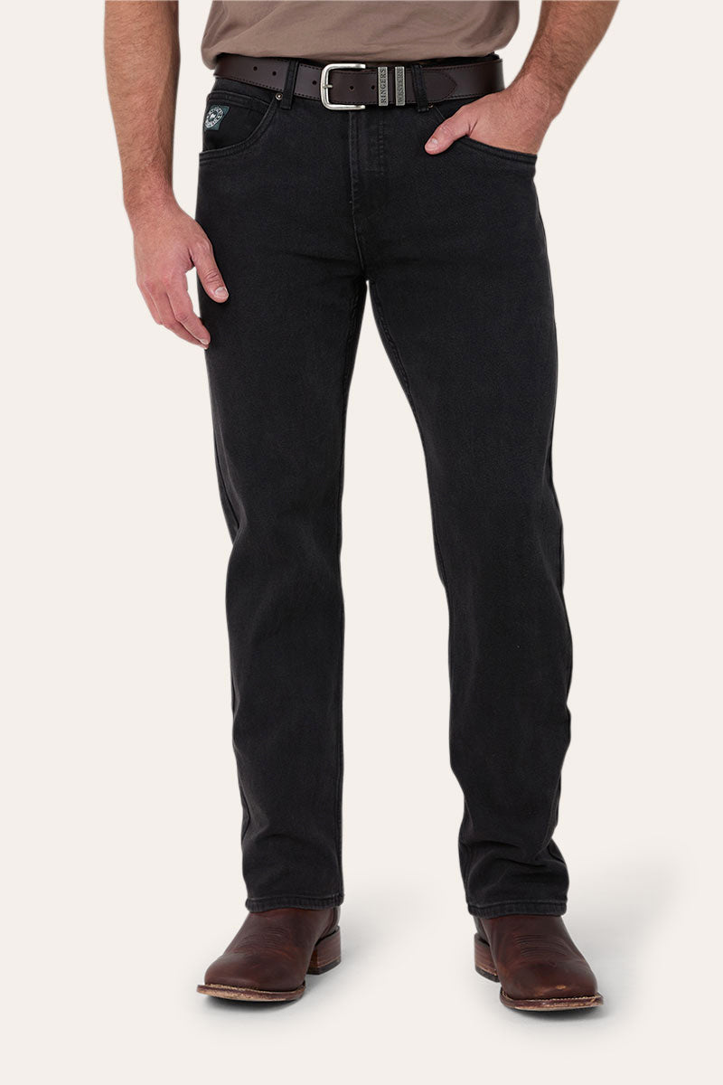 Muster Mens Slim Straight Fit Mid Rise Jeans