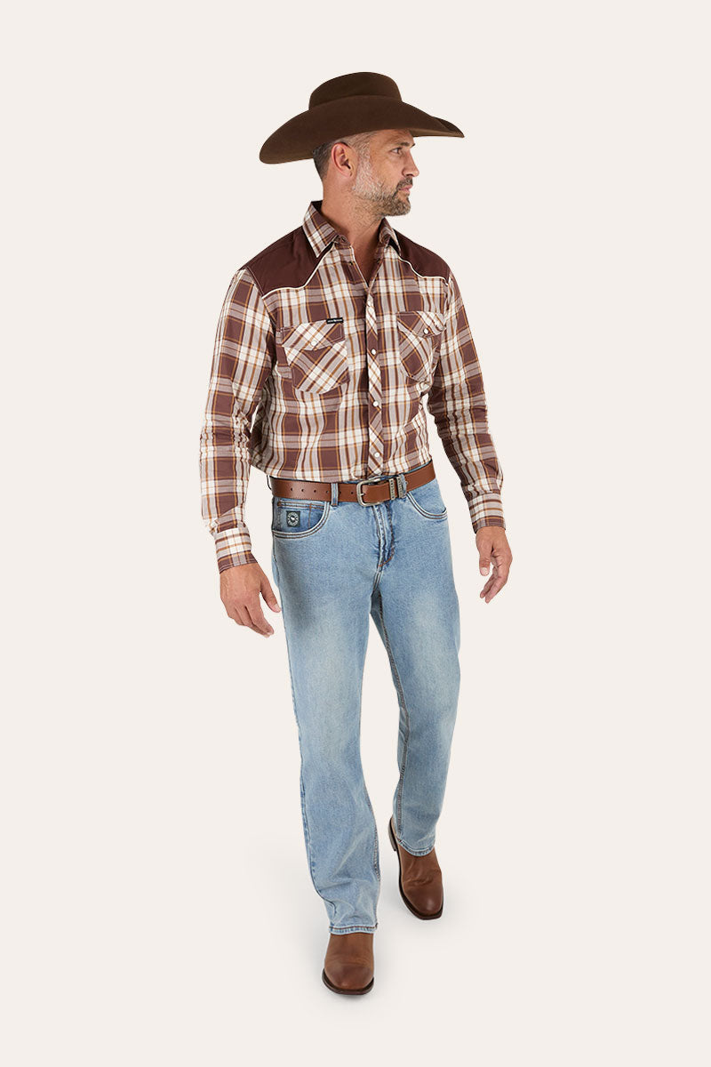 Muster Mens Slim Straight Fit Mid Rise Jeans