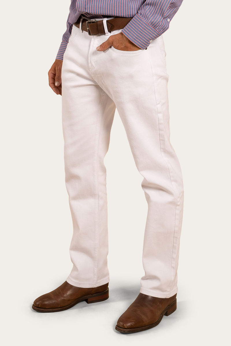 Muster Mens Slim Straight Fit Mid Rise Jeans