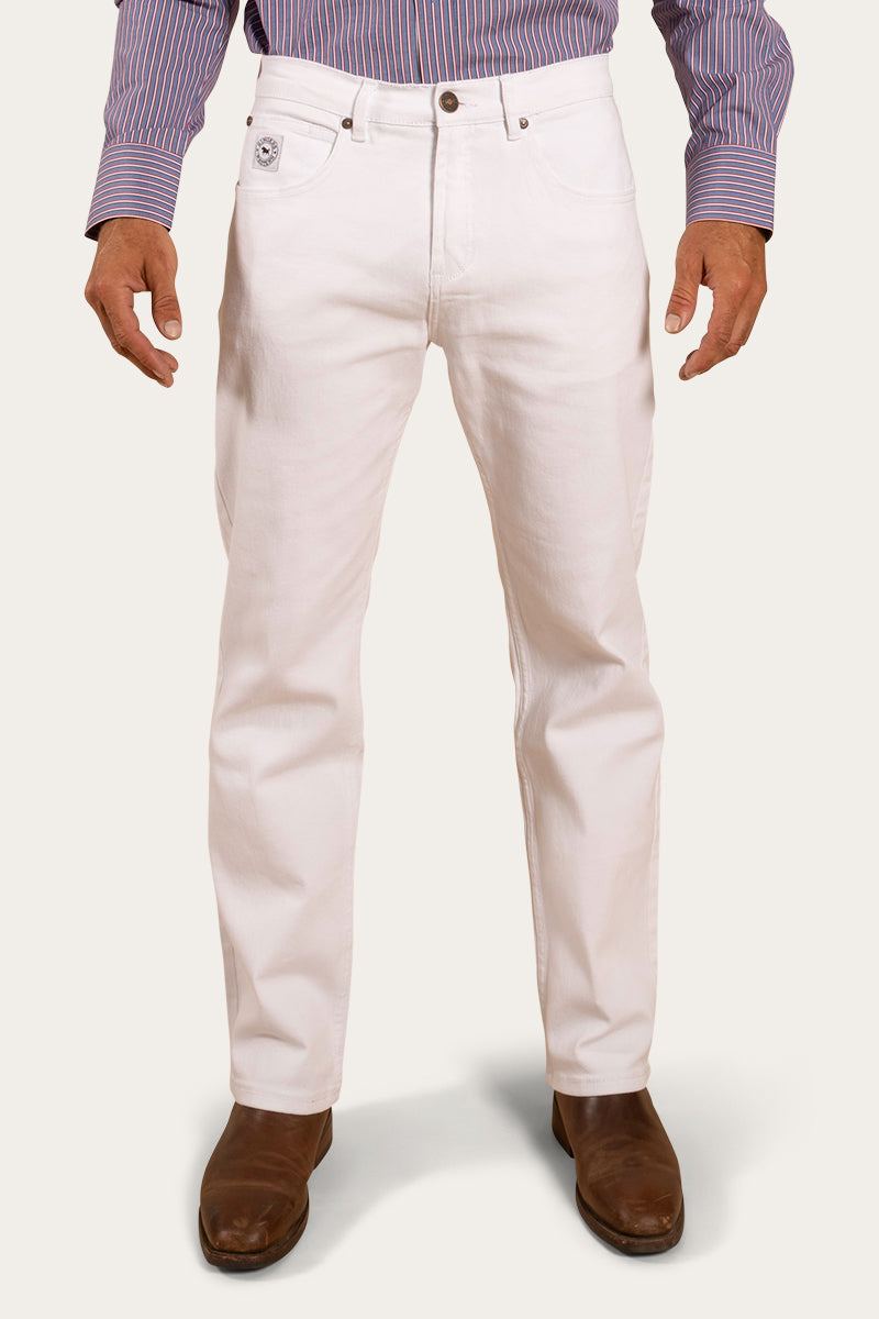 Muster Mens Slim Straight Fit Mid Rise Jeans