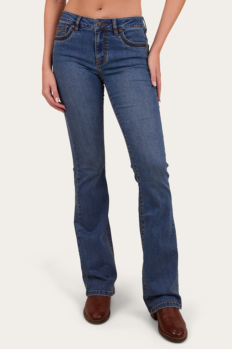 Caroline Womens Mid Rise Bootleg Jean