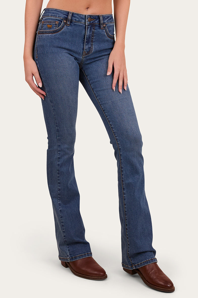 Caroline Womens Mid Rise Bootleg Jean