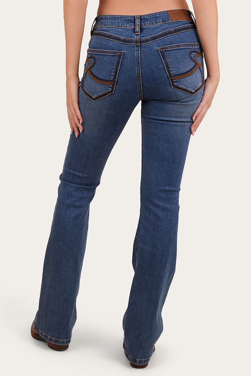 Caroline Womens Mid Rise Bootleg Jean