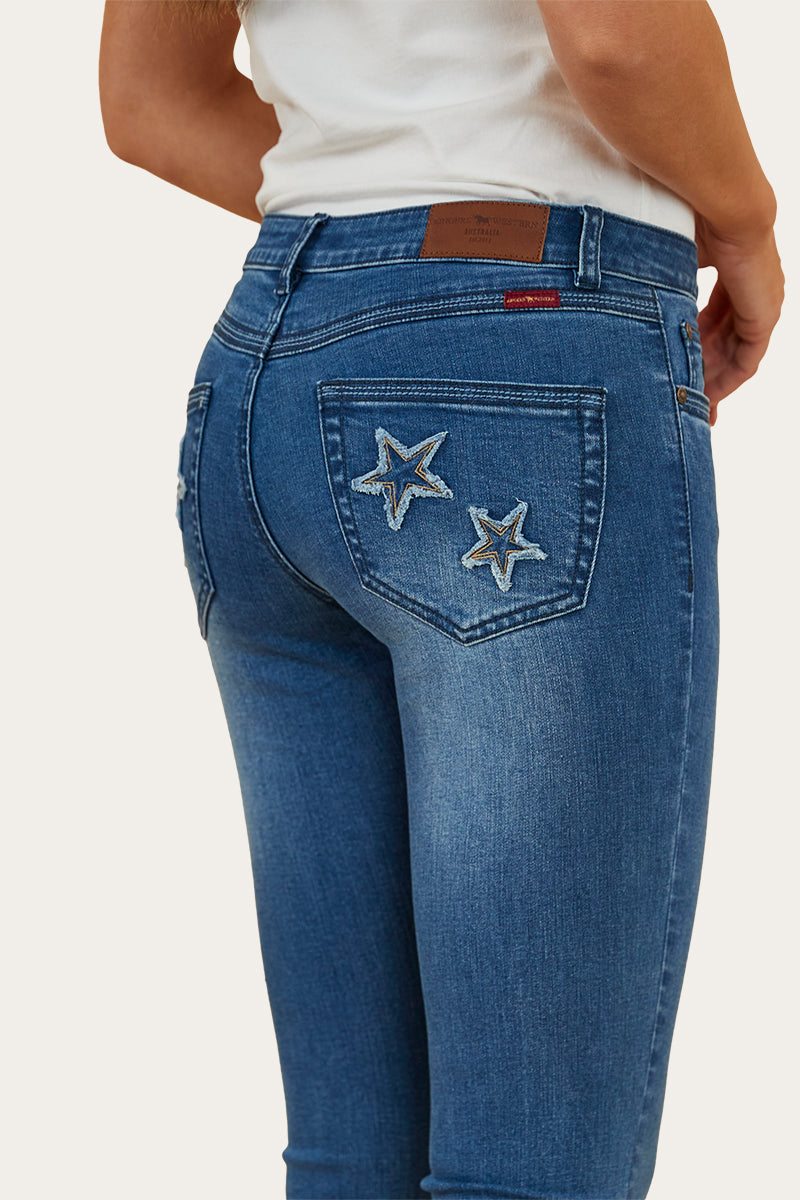 Caroline Rodeo Womens Mid Rise Bootleg Jean