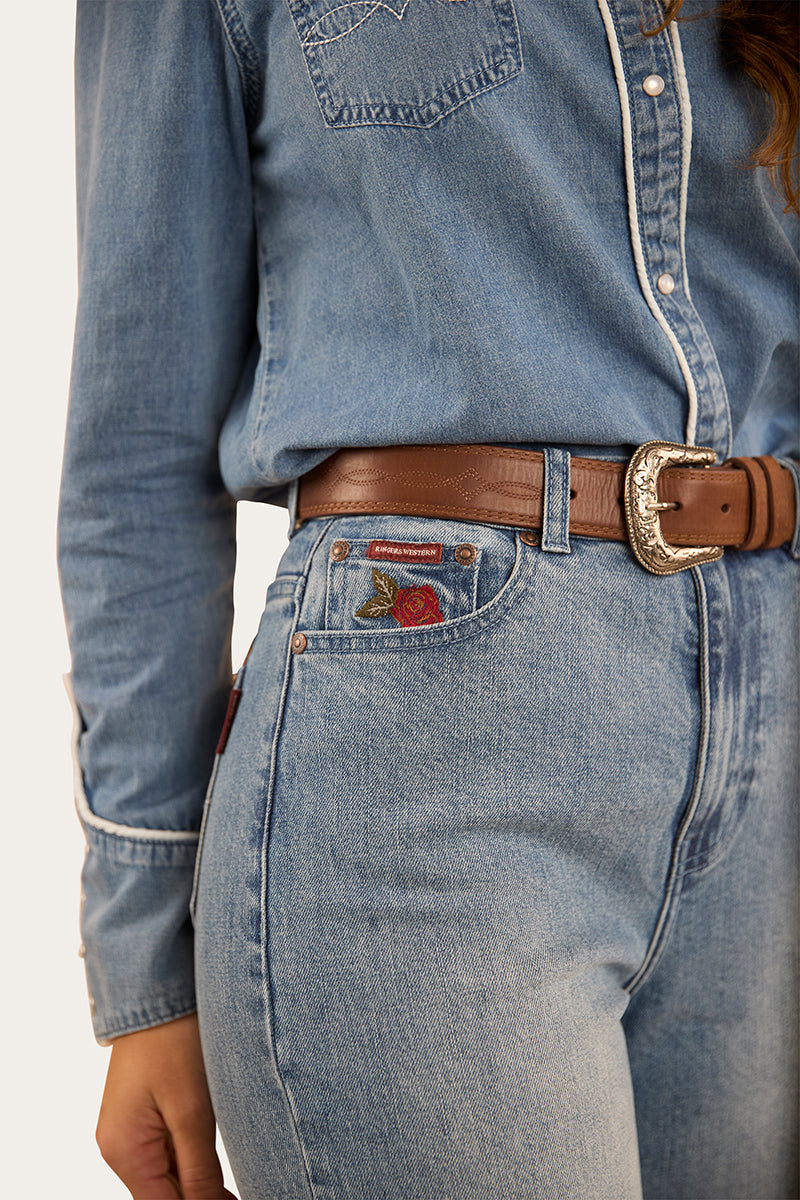 Visalia Rose Womens Wide Leg Jean