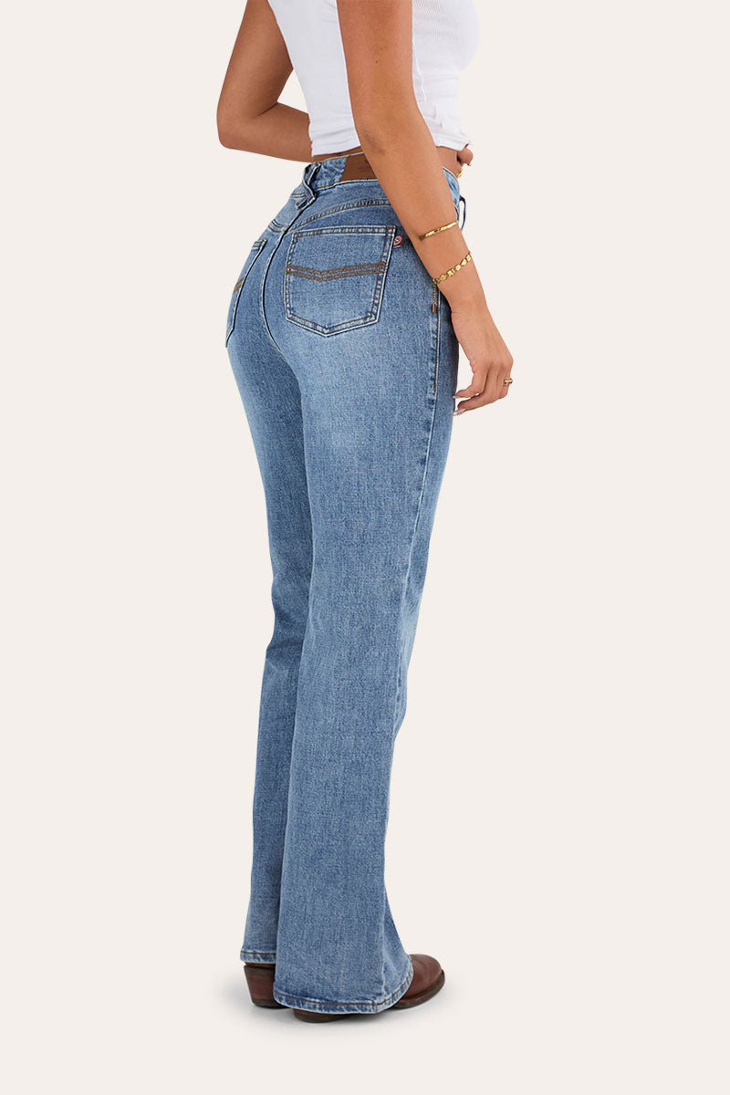 Edith Womens High Rise Bootleg Jean
