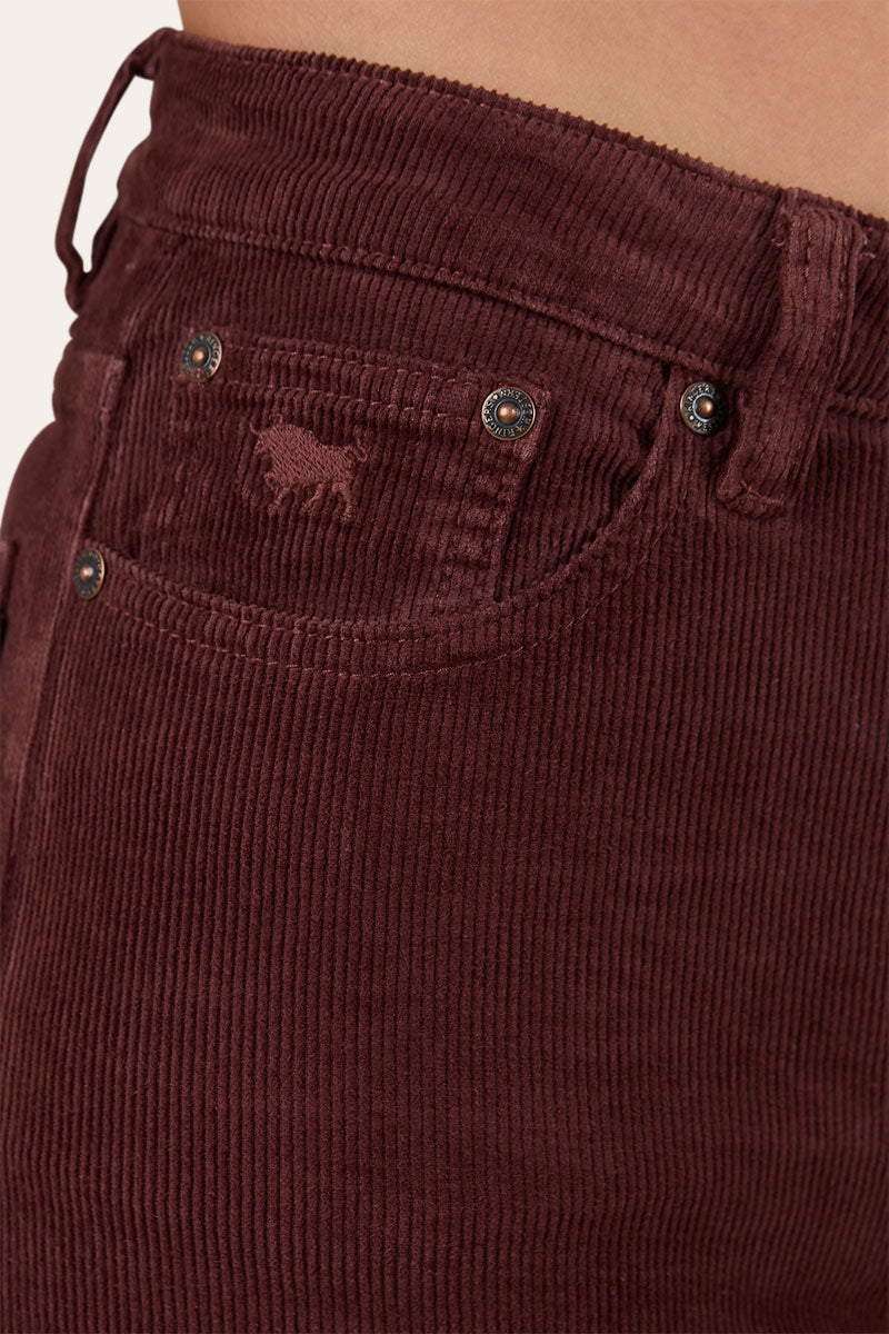 Betsy Corduroy Womens High Rise Bootleg Jean