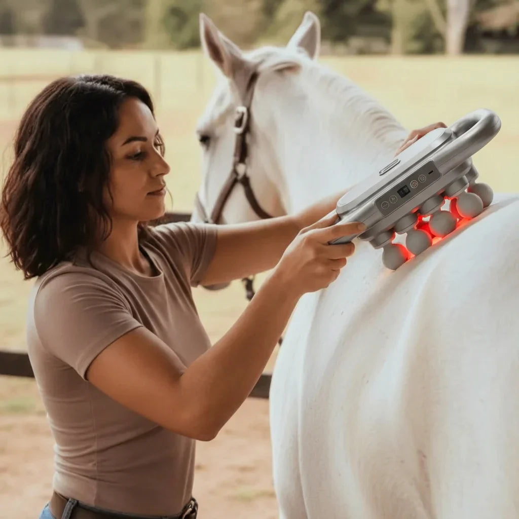 Horse Hal 8 Heads Red Light Massage Gun