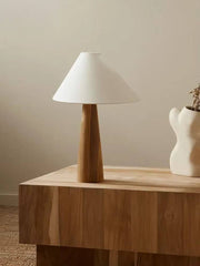Scandinavian Wabi-Sabi Solid Wood Floor Lamp with White Fabric Shade for Living Room & Bedroom
