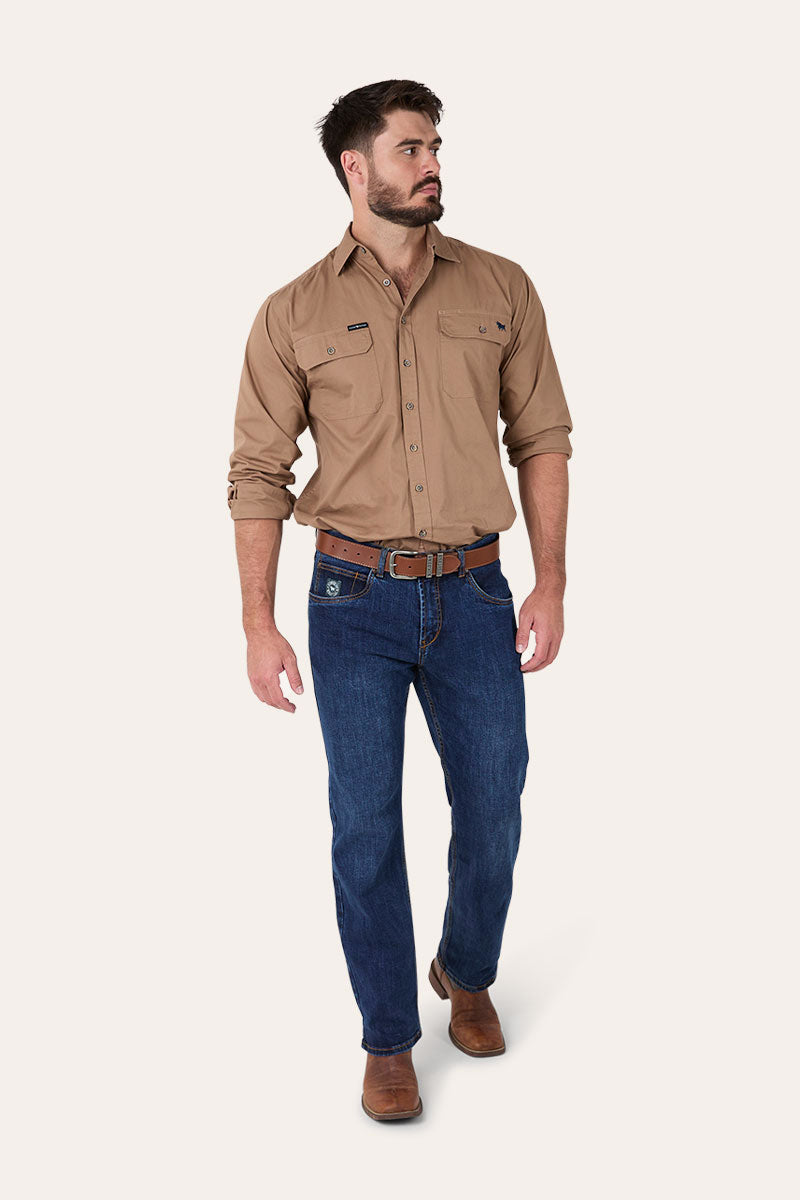 Muster Mens Slim Straight Fit Mid Rise Jeans