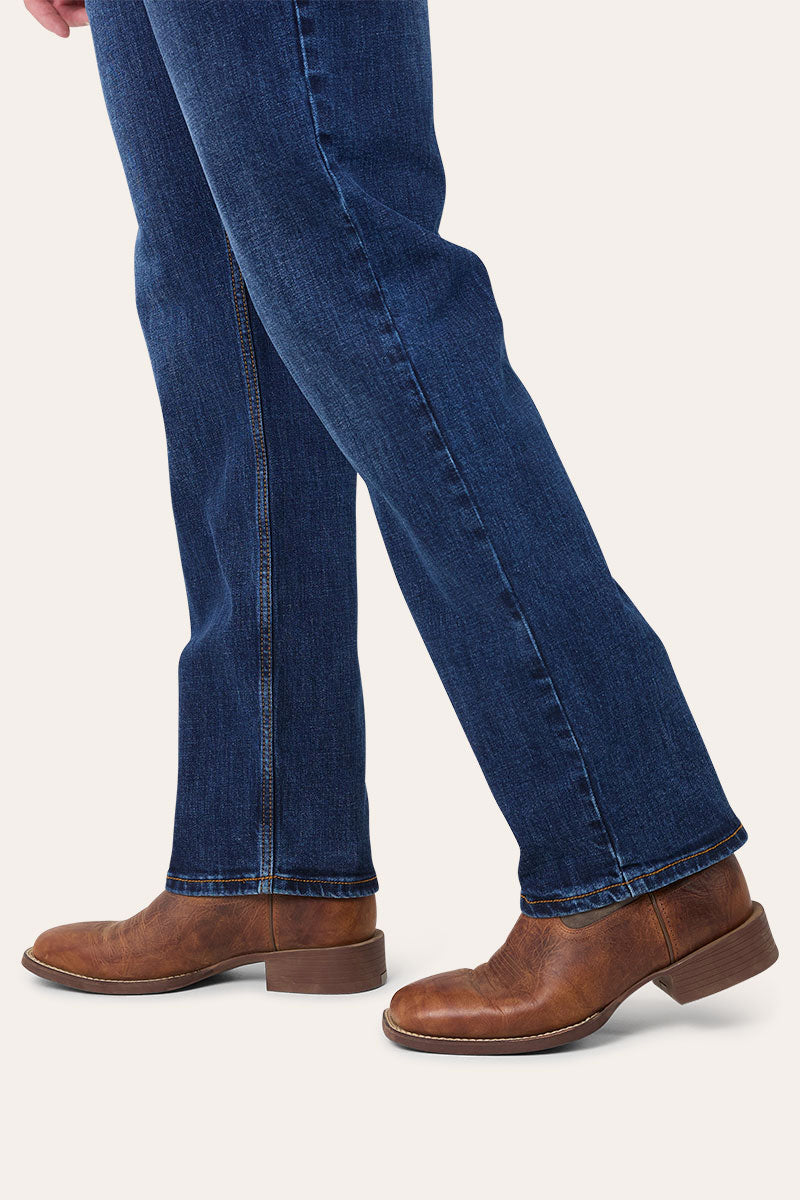 Muster Mens Slim Straight Fit Mid Rise Jeans