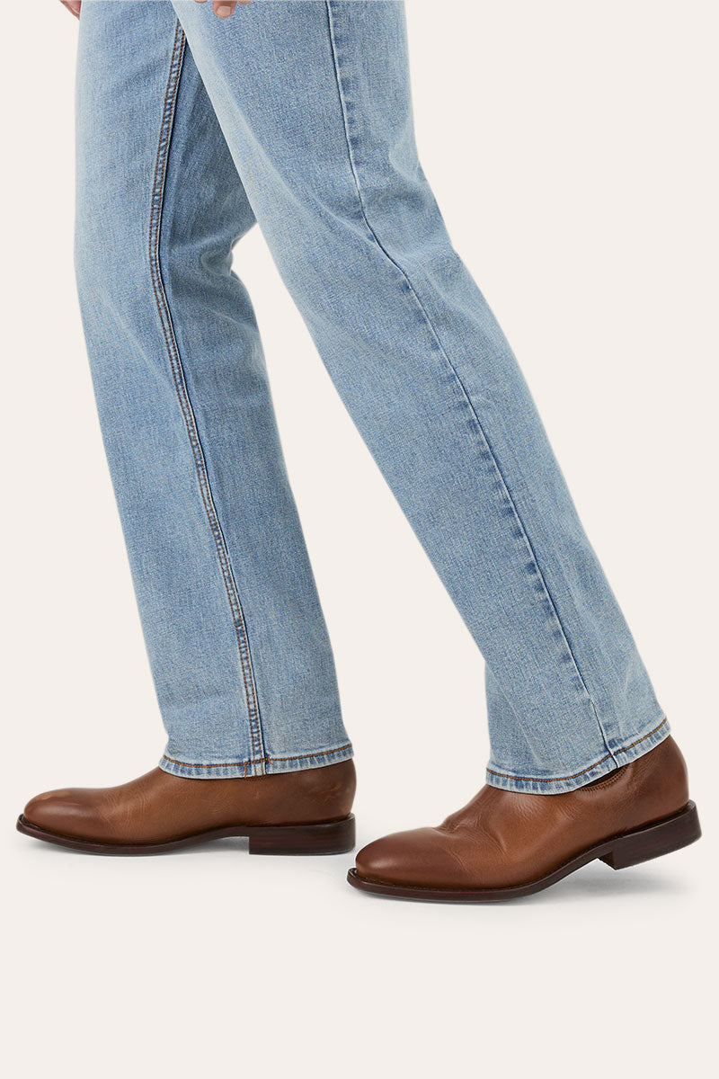 Muster Mens Slim Straight Fit Mid Rise Jeans