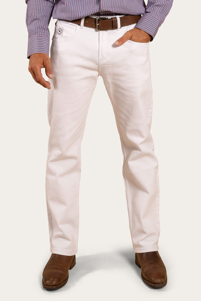 Muster Mens Slim Straight Fit Mid Rise Jeans