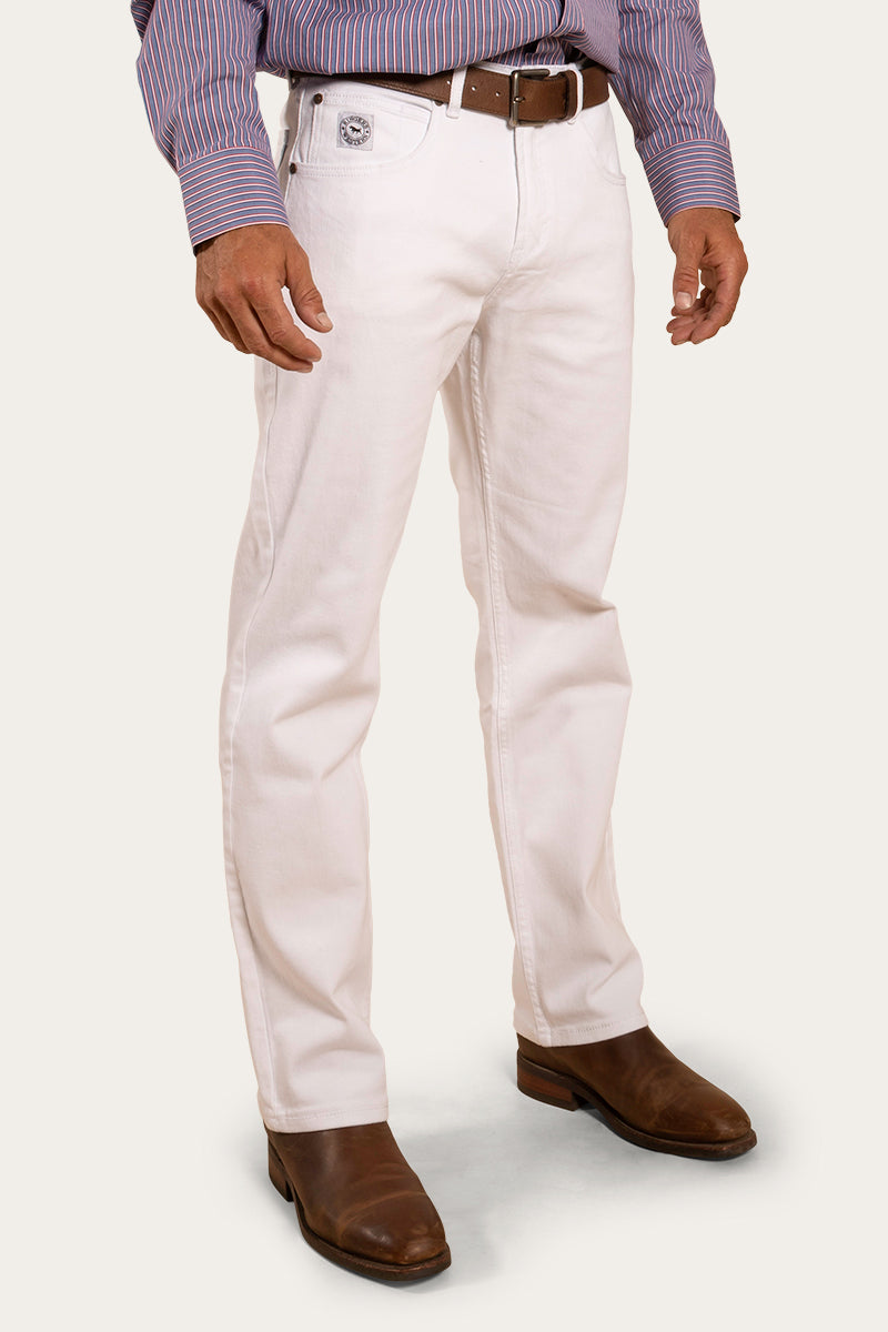 Muster Mens Slim Straight Fit Mid Rise Jeans