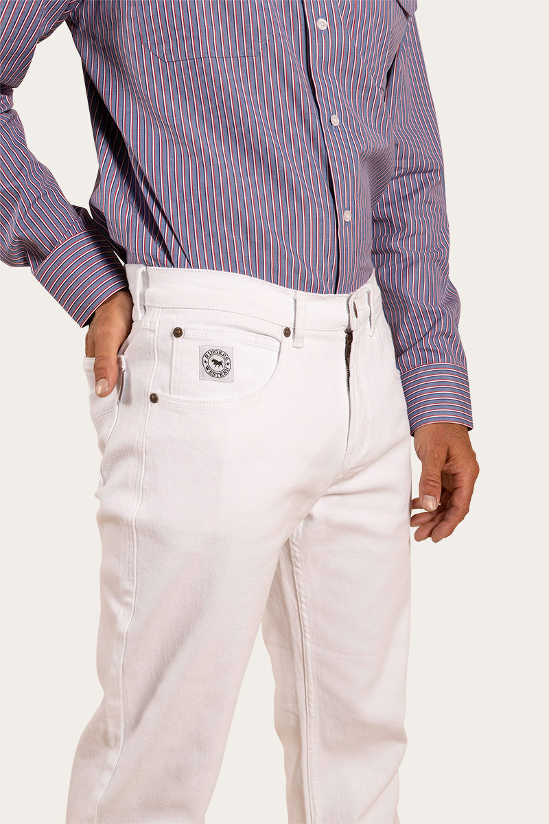 Muster Mens Slim Straight Fit Mid Rise Jeans