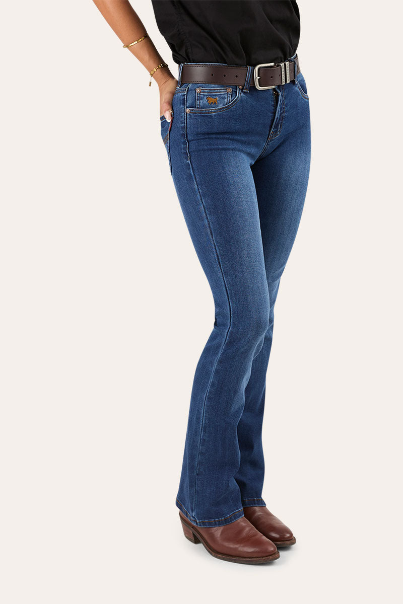 Katherine Womens Mid Rise Bootleg Jeans