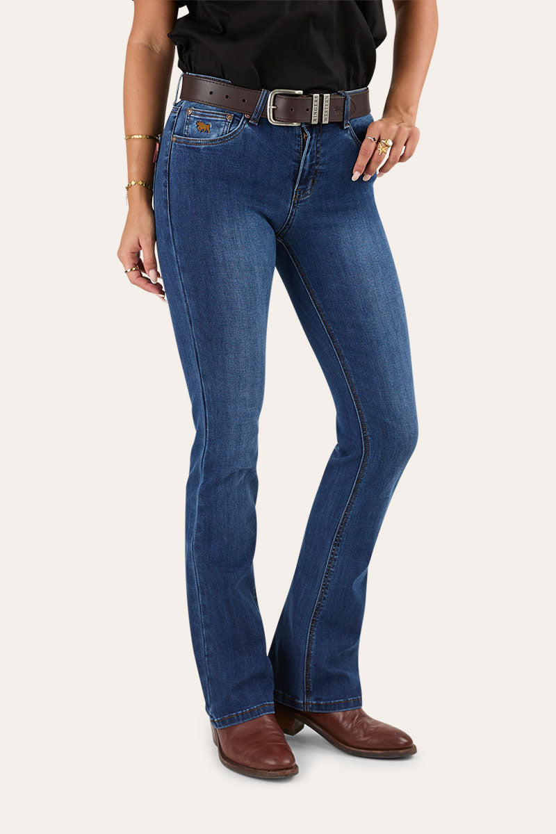 Katherine Womens Mid Rise Bootleg Jeans