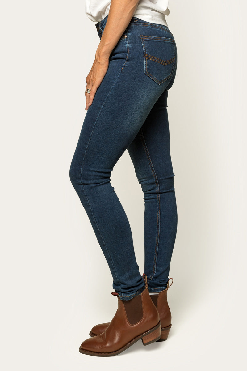 Victoria Womens Mid Rise Straight Leg Jeans