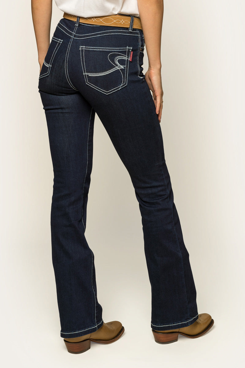 Caroline Womens Mid Rise Bootleg Jean
