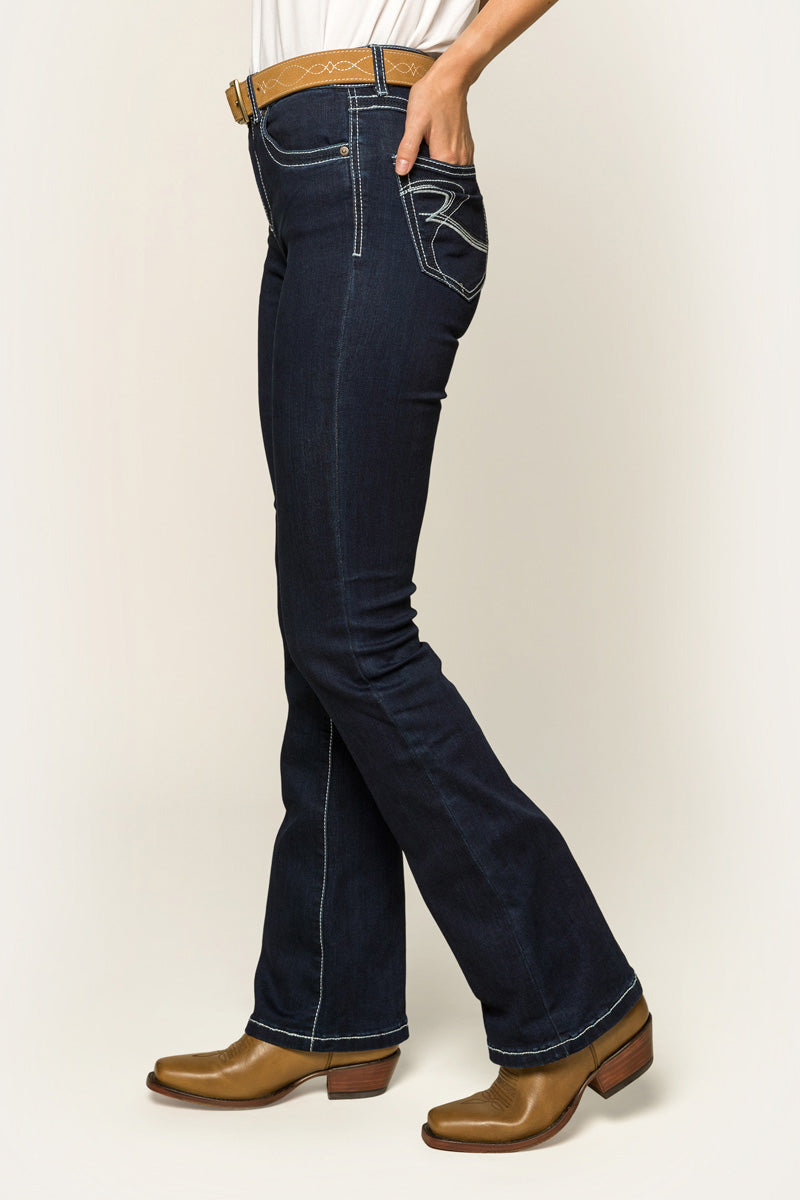 Caroline Womens Mid Rise Bootleg Jean