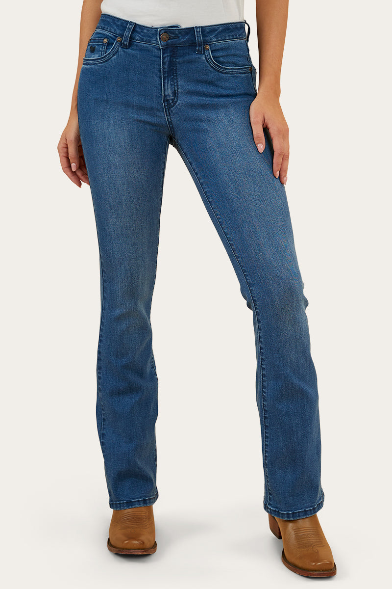 Caroline Rodeo Womens Mid Rise Bootleg Jean