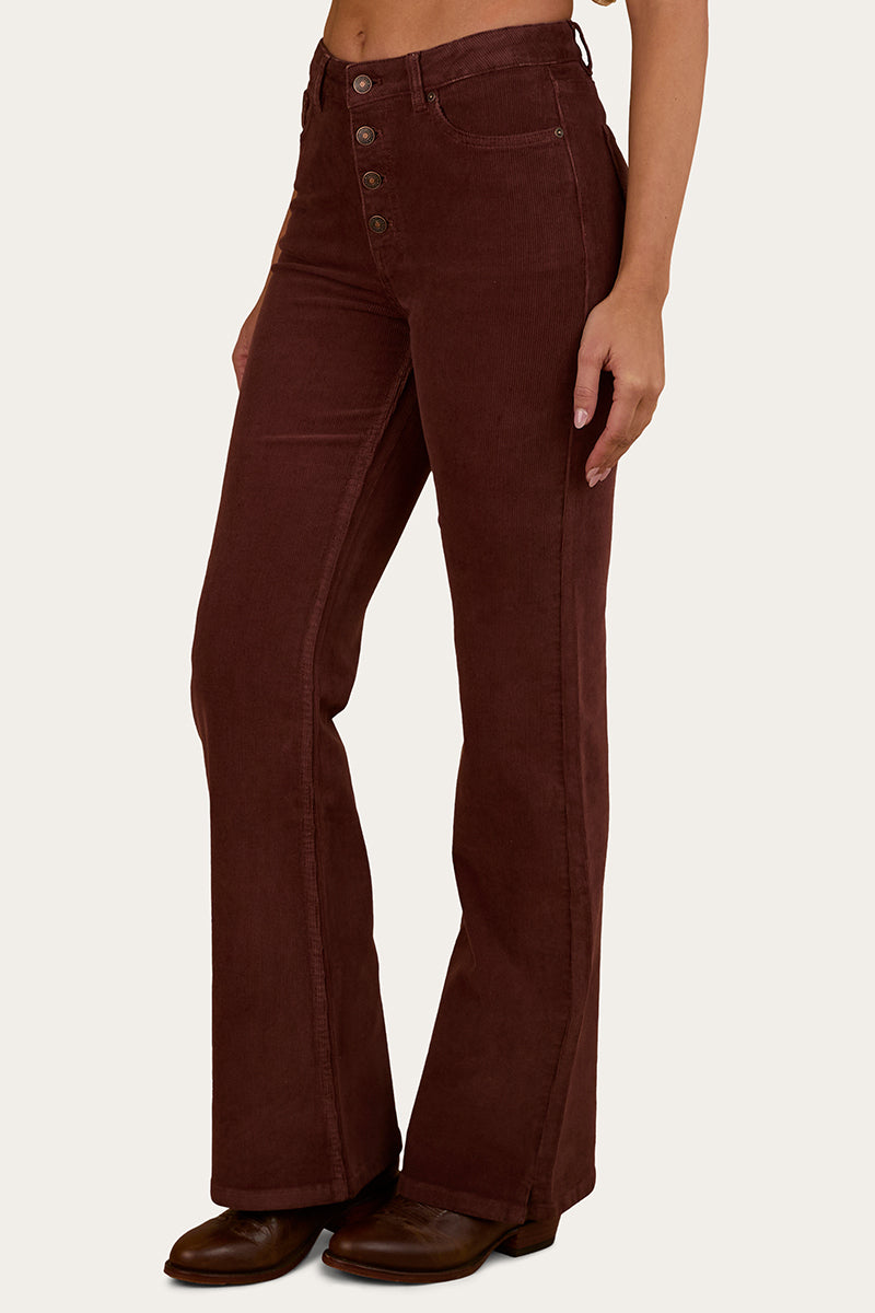 Betsy Corduroy Womens High Rise Bootleg Jean