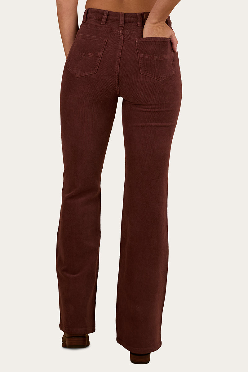 Betsy Corduroy Womens High Rise Bootleg Jean