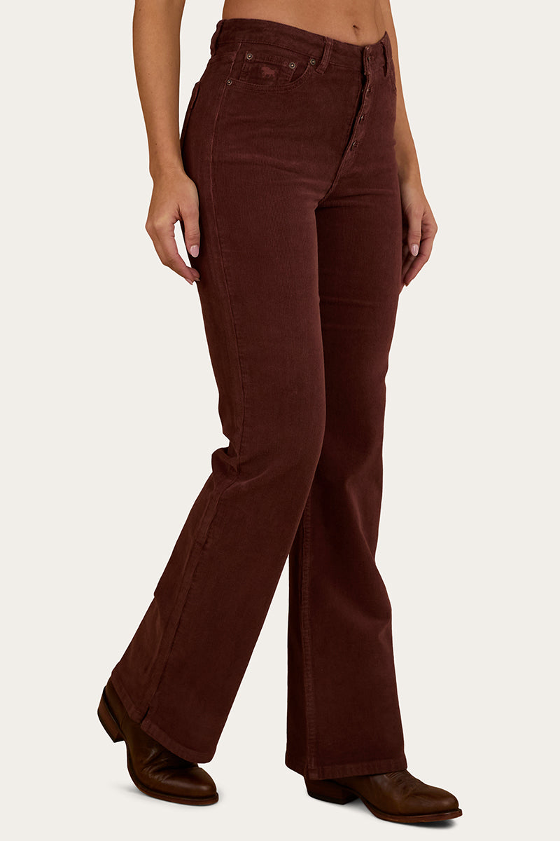 Betsy Corduroy Womens High Rise Bootleg Jean