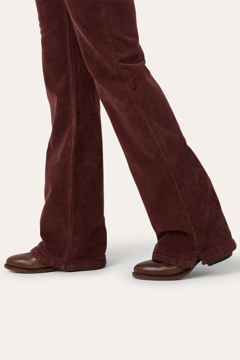 Betsy Corduroy Womens High Rise Bootleg Jean