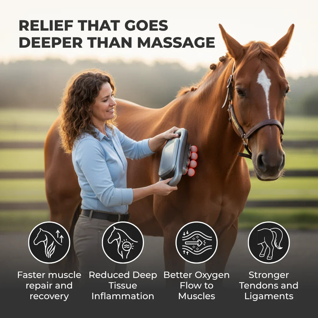 Horse Hal 8 Heads Red Light Massage Gun