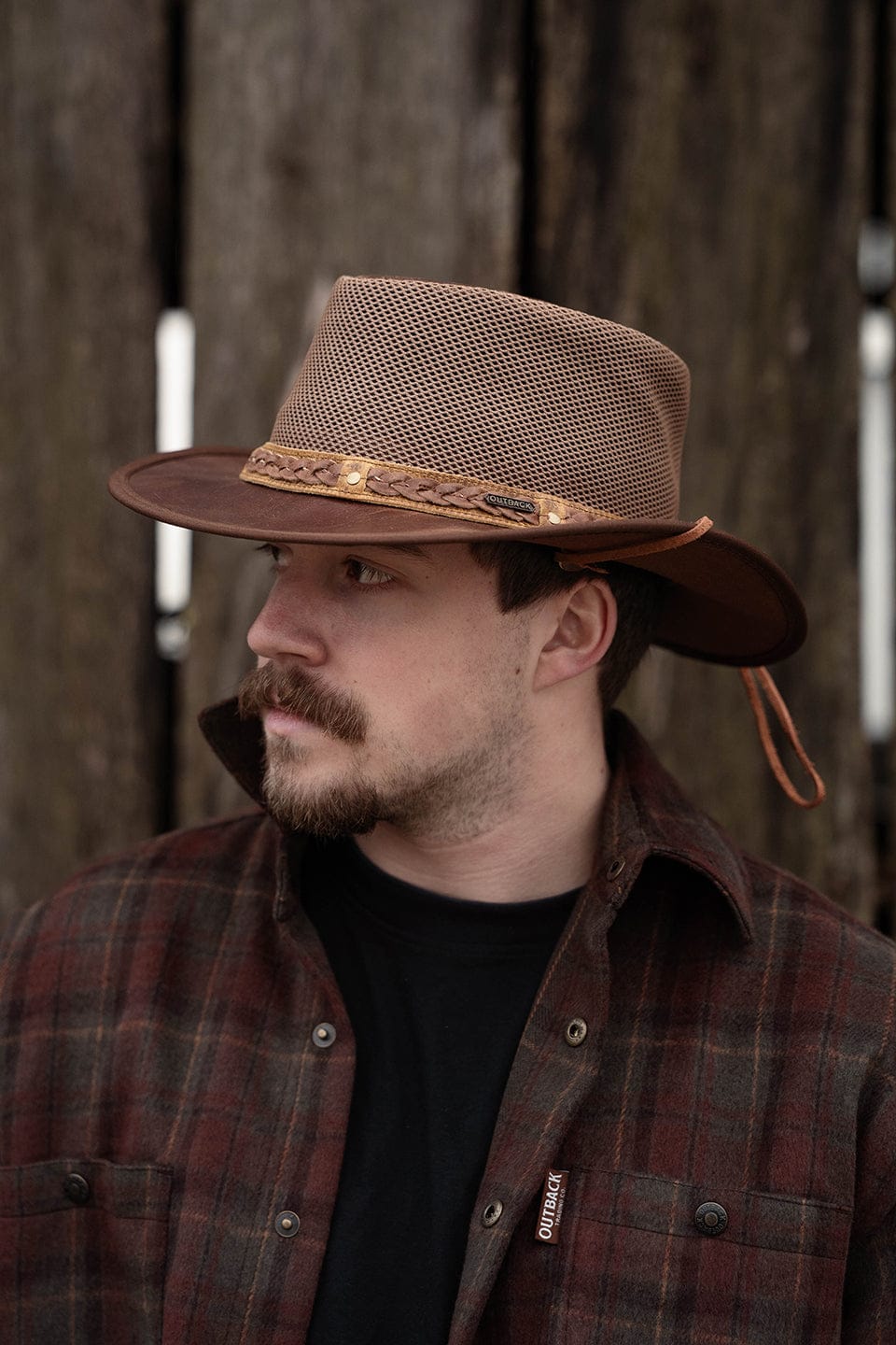 Wagga Wagga with Mesh Leather Hat